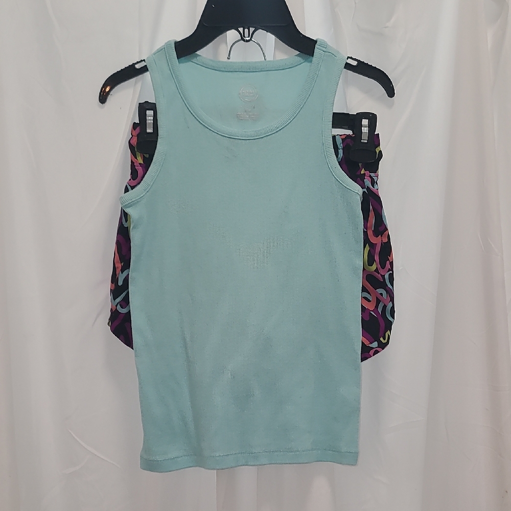 wonder nation Aqua Ribbed Tank Top